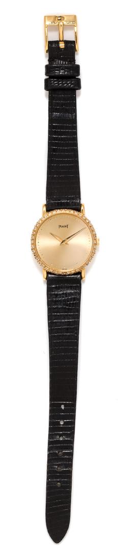 An 18 Karat Yellow Gold and Diamond Wristwatch, Piaget, (1 of 1)