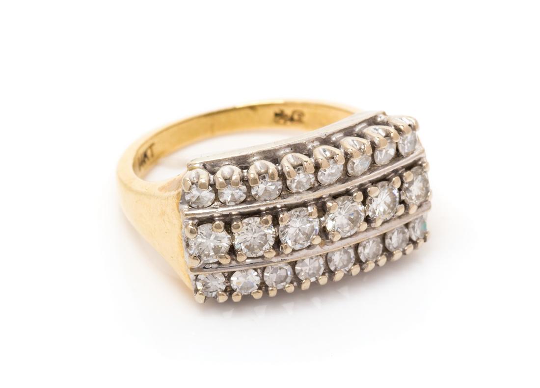 A 14 Karat Bicolor Gold and Diamond Ring, 2.90 dwts. (1 of 1)