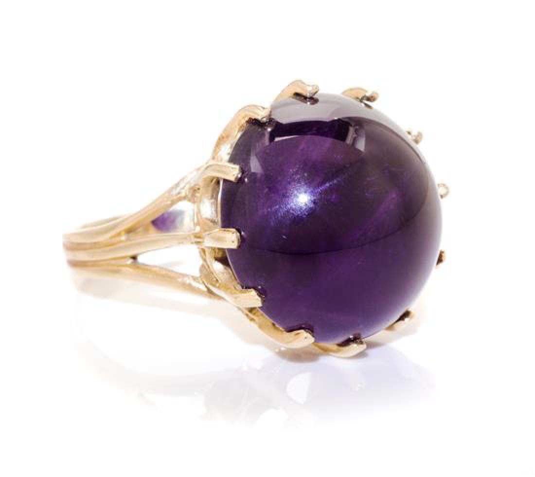 * A 14 Karat Yellow Gold and Amethyst Ring, 8.60 dwts. (1 of 1)