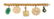 * A 14 Karat Yellow Gold Bracelet with Five Attached