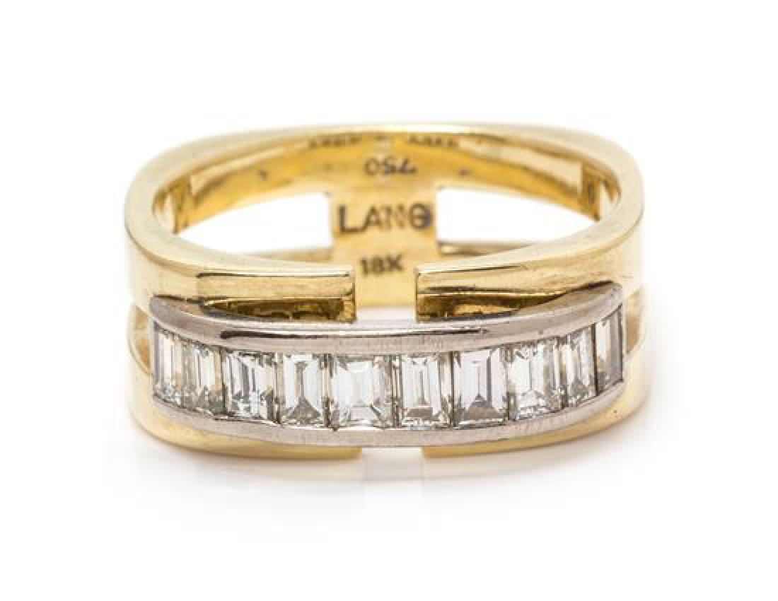An 18 Karat Bicolor Gold and Diamond Ring, Lang, 5.30 (1 of 1)