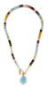 A 14 Karat Yellow Gold and Multigem Bead Necklace,