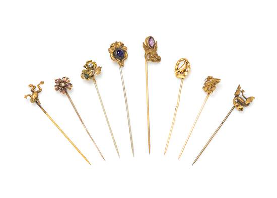 A Collection of Multigem Stickpins, 7.70 dwts. (1 of 1)