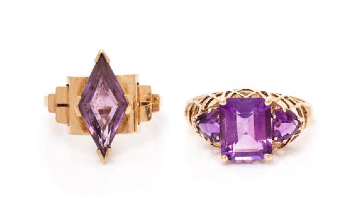 A Collection of 14 Karat Yellow Gold and Amethyst (1 of 1)