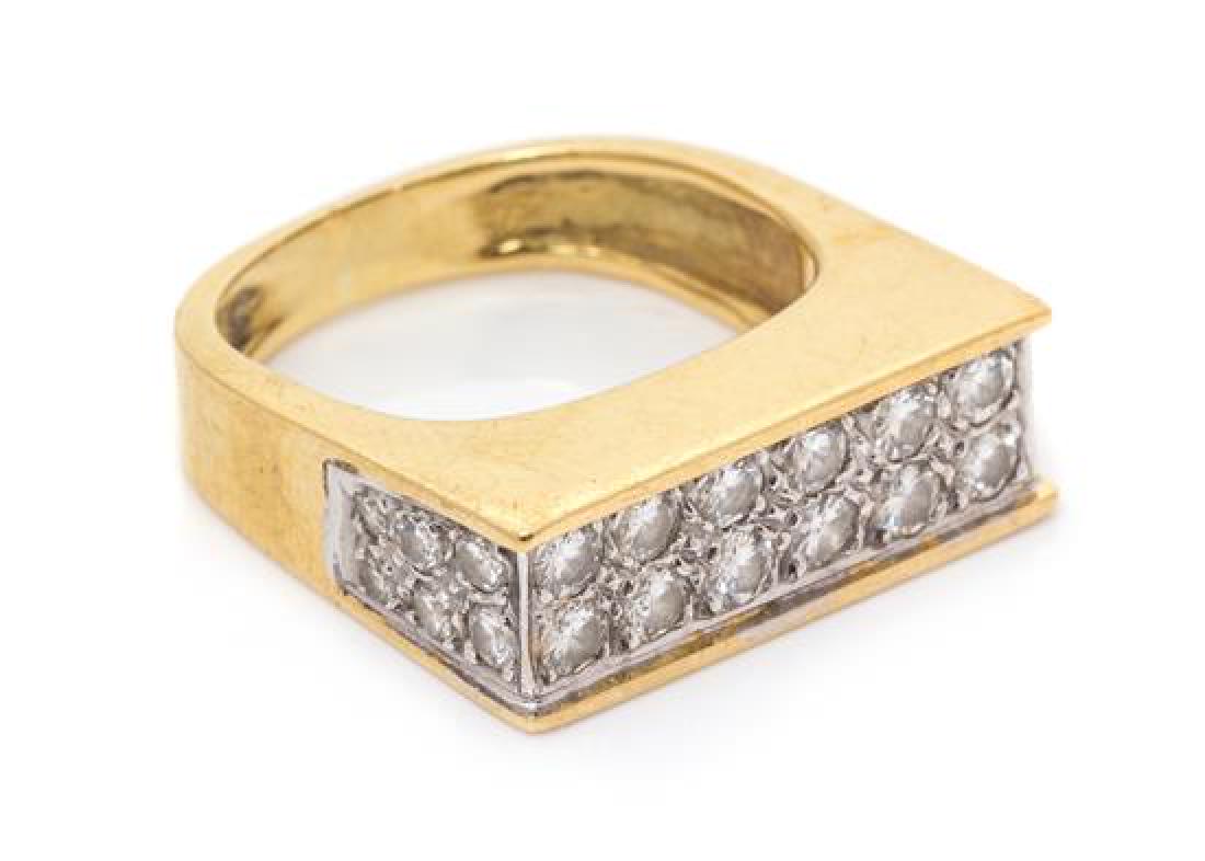 An 18 Karat Bicolor Gold and Diamond Ring, 5.60 dwts. (1 of 1)