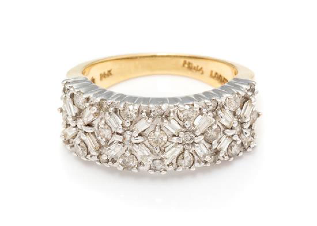 A 14 Karat Bicolor Gold and Diamond Ring, 3.60 dwts. (1 of 1)
