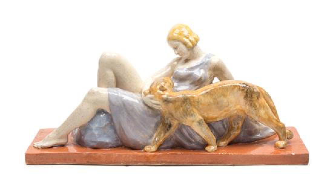 A Continental Ceramic Figural Group Height 8 x width 16 (1 of 1)