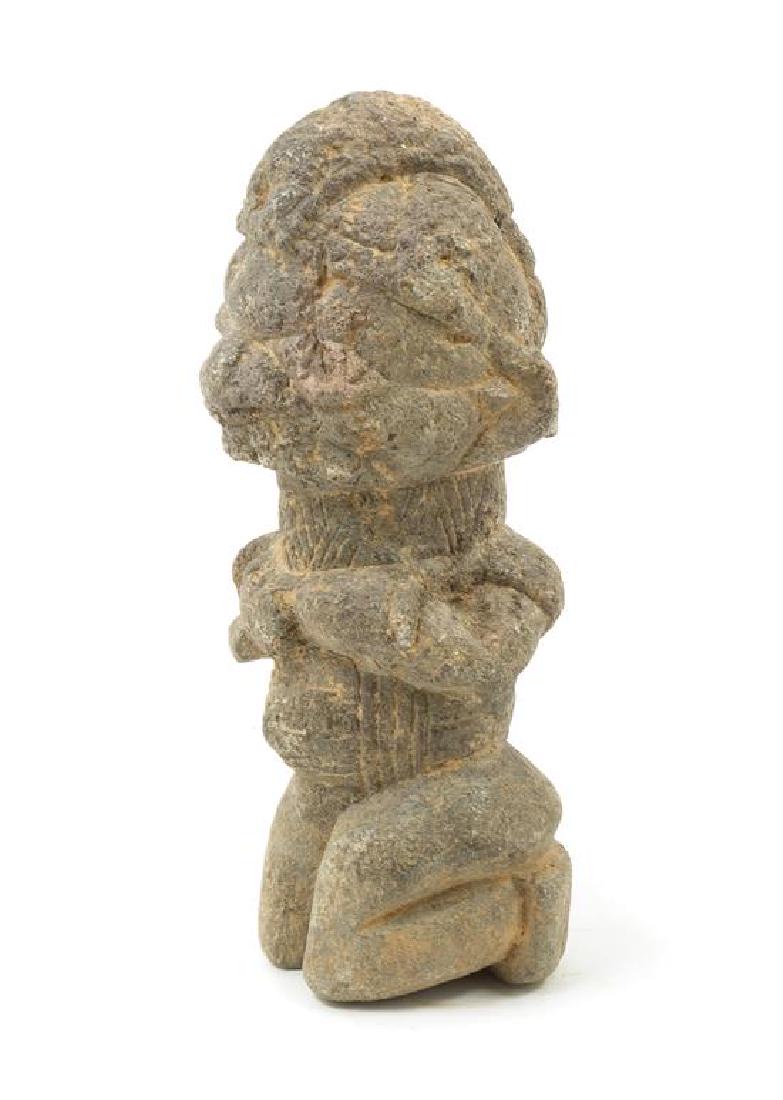 * An African Kissi Stone Kneeling Figure Height 11 1/4 (1 of 1)