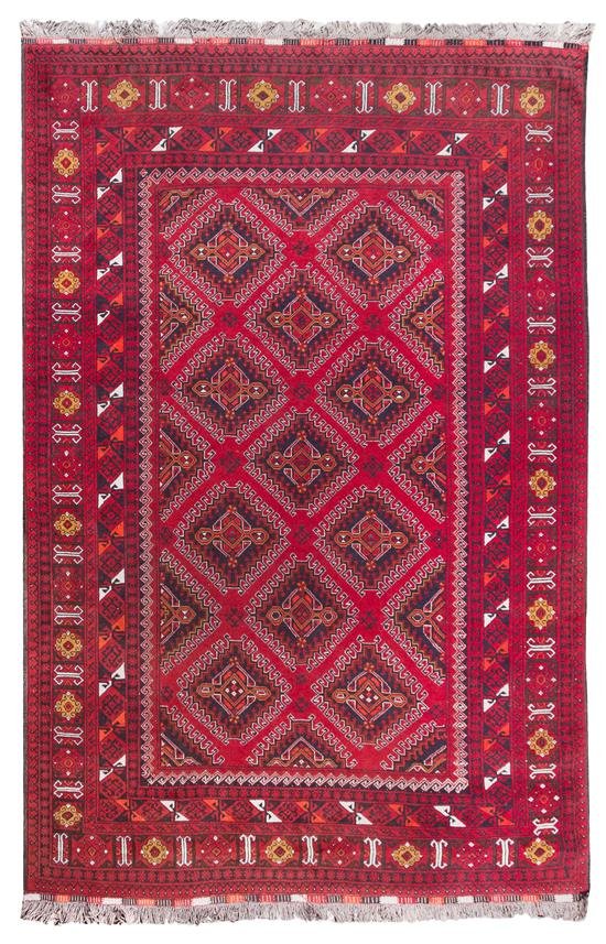 A Turkoman Wool Rug 9 feet 9 inches x 6 feet 6 inches. (1 of 1)