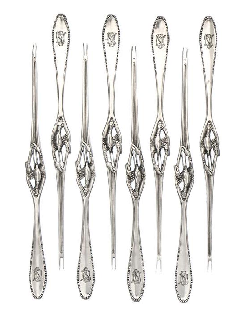 A Set of Eight German Silver Lobster Forks (1 of 2)