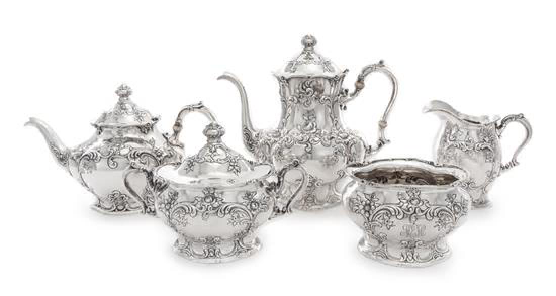An American Silver Five-Piece Tea and Coffee Service (1 of 2)