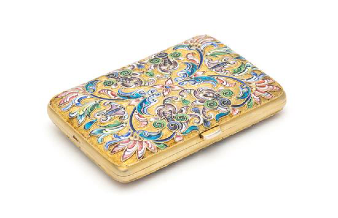 A Russian Silver-Gilt and Enameled Cigarette Case (1 of 1)