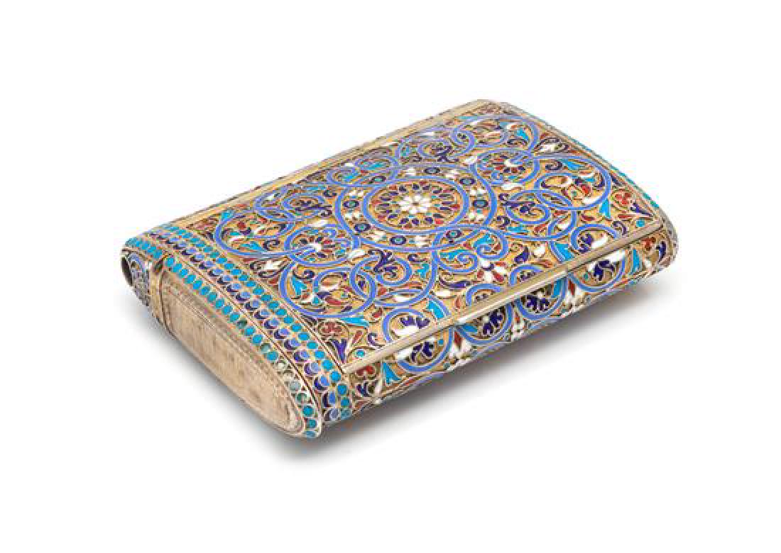 A Russian Silver-Gilt and Enameled Cigarette Case (1 of 2)
