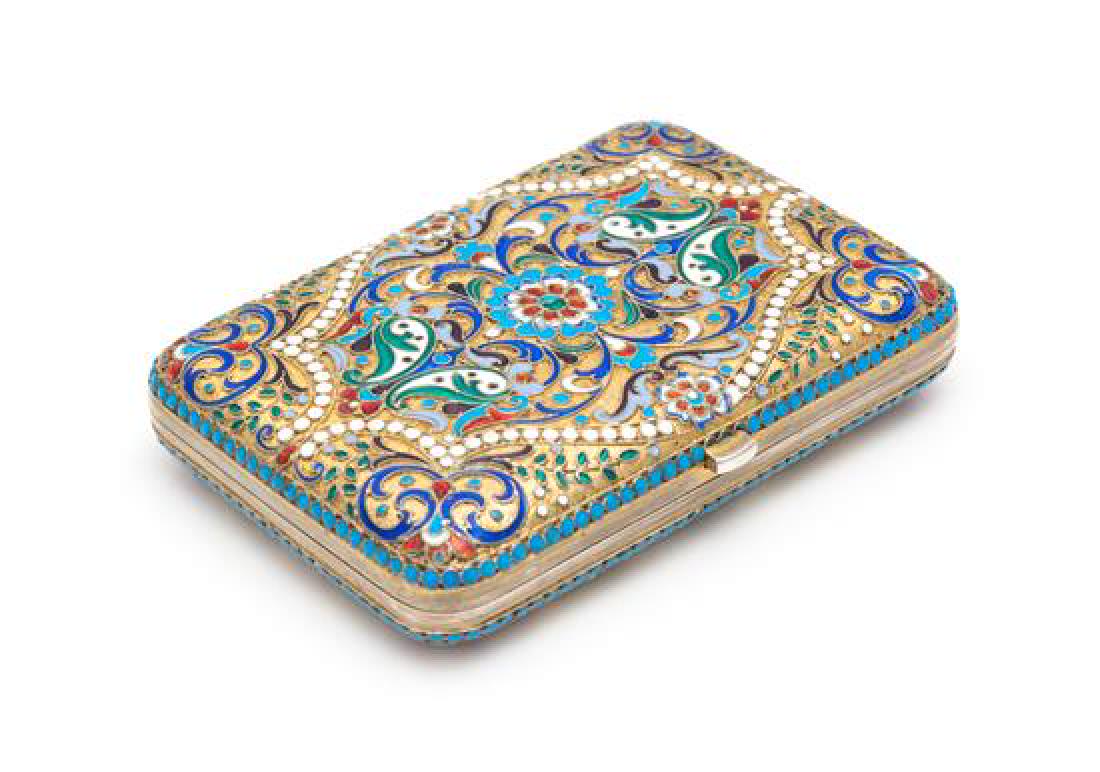A Russian Silver-Gilt and Enameled Cigarette Case (1 of 1)