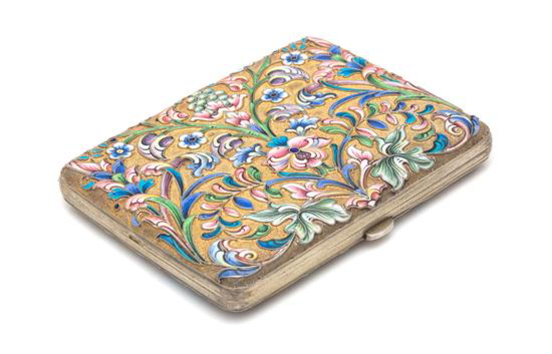 A Russian Silver-Gilt and Enameled Cigarette Case (1 of 1)