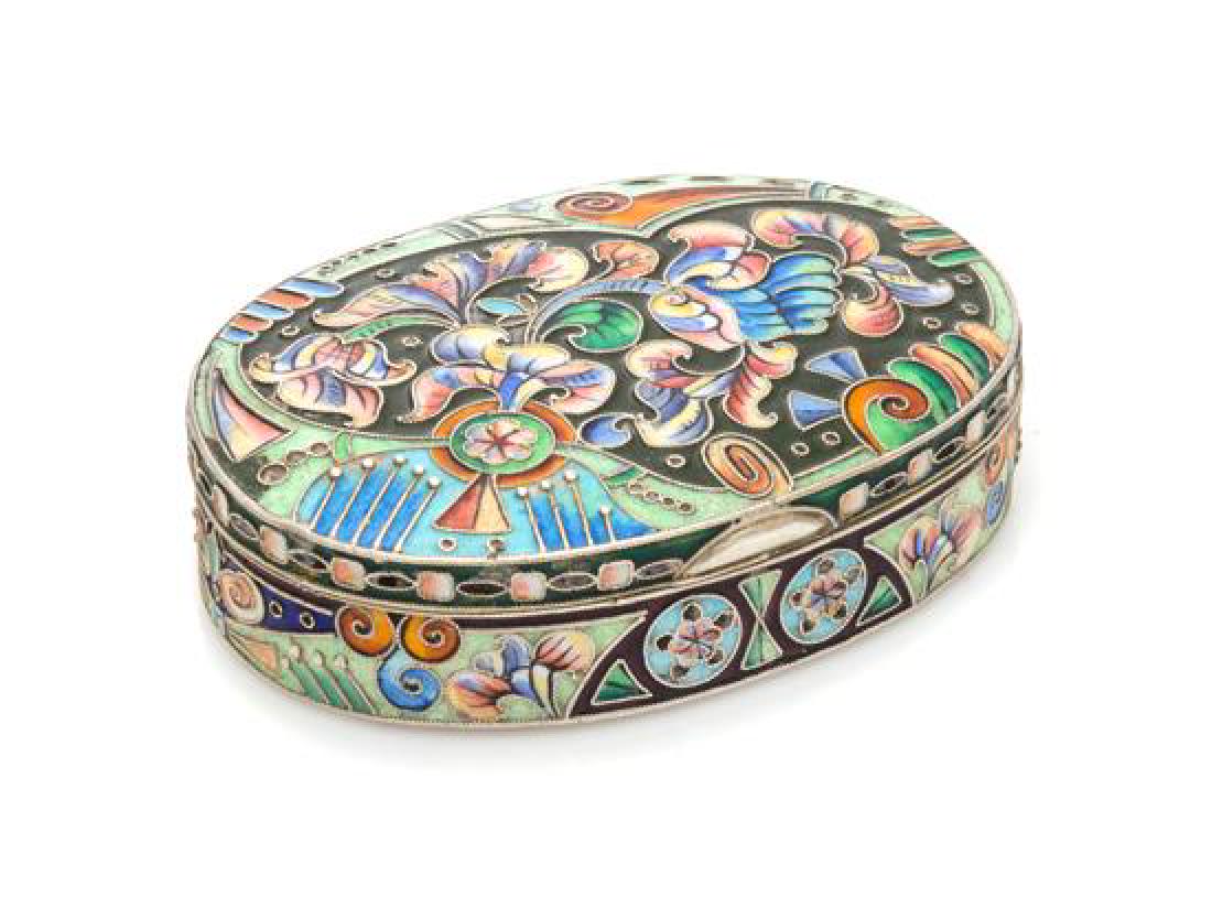 A Russian Enameled Silver Snuff Box (1 of 2)