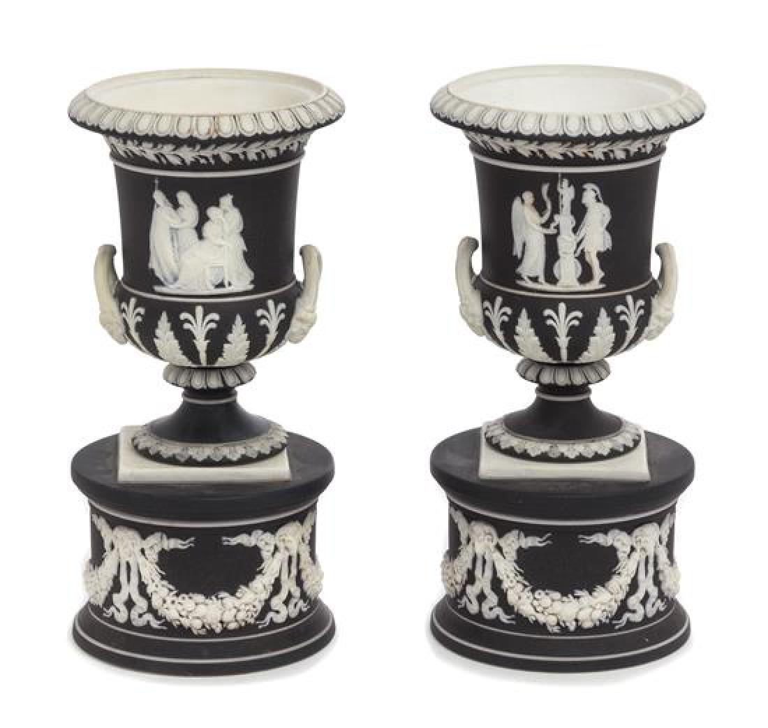 A Pair of Wedgwood Jasperware Urns (1 of 1)