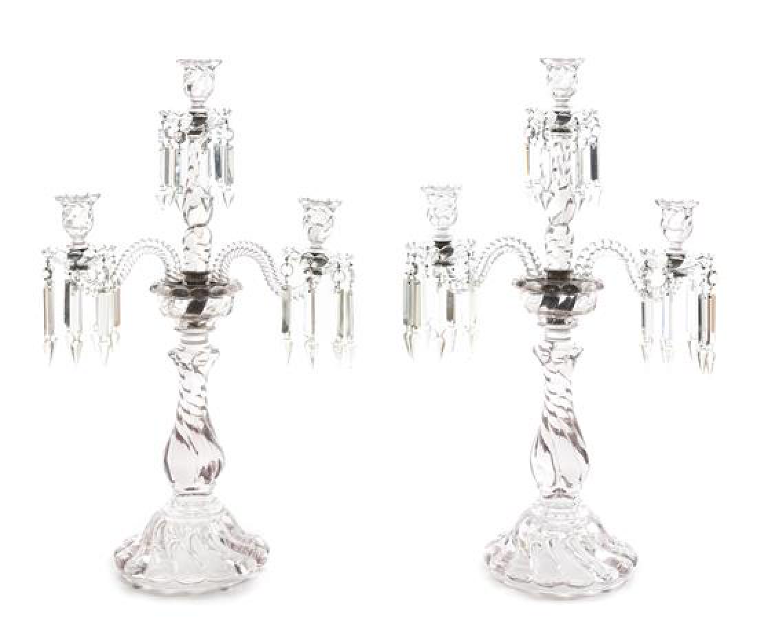 A Pair of Molded Glass Three-Light Candelabra (1 of 1)