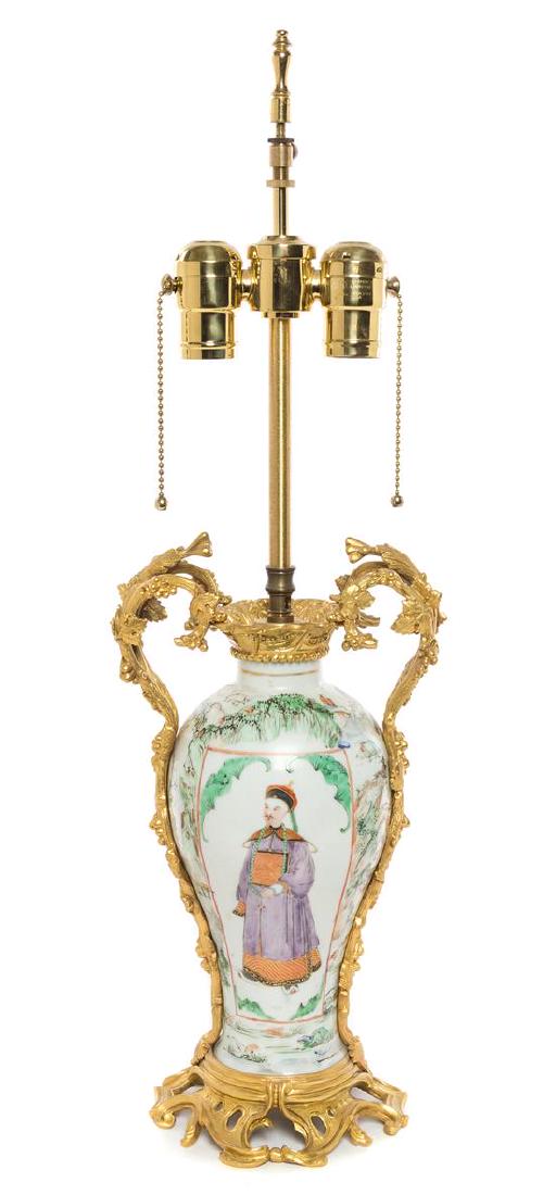 A Chinese Gilt Bronze Mounted Porcelain Vase (1 of 1)