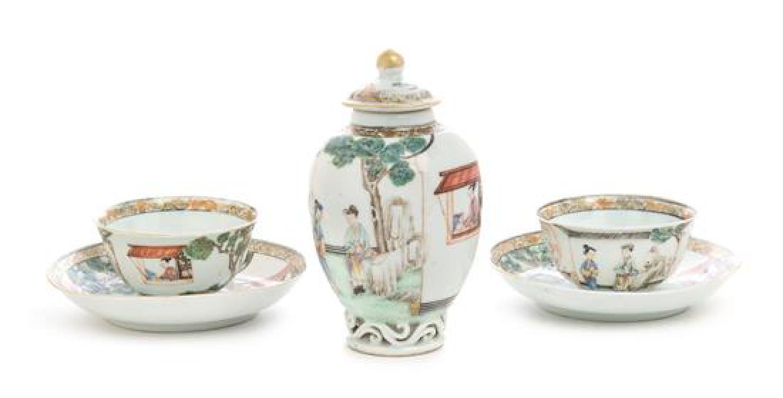 Two Sets of Chinese Export Famille Rose Porcelain Cups (1 of 1)