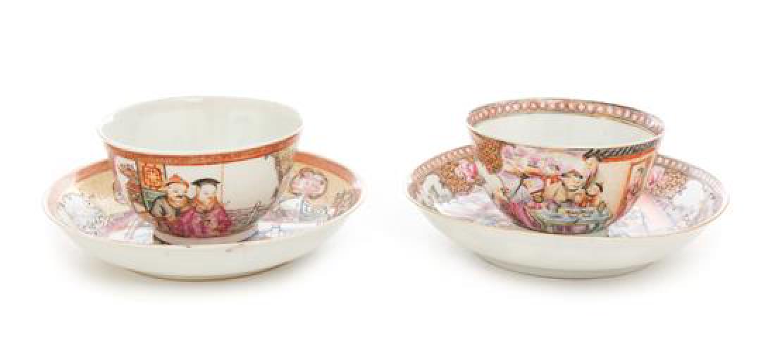 Two Sets of Chinese Export Famille Rose Porcelain Cups (1 of 1)