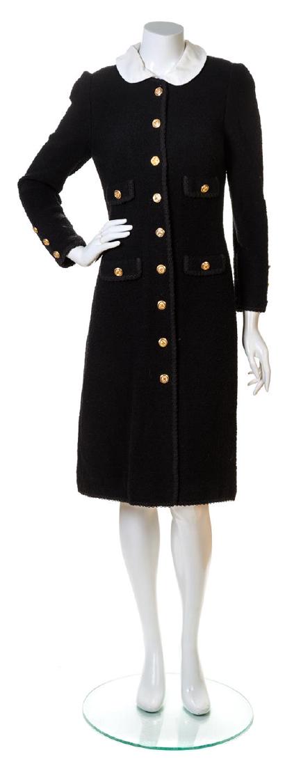 An Adolfo Black Wool Coat, (1 of 2)