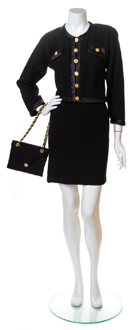 An Adolfo Black Knit Skirt Ensemble, (1 of 2)