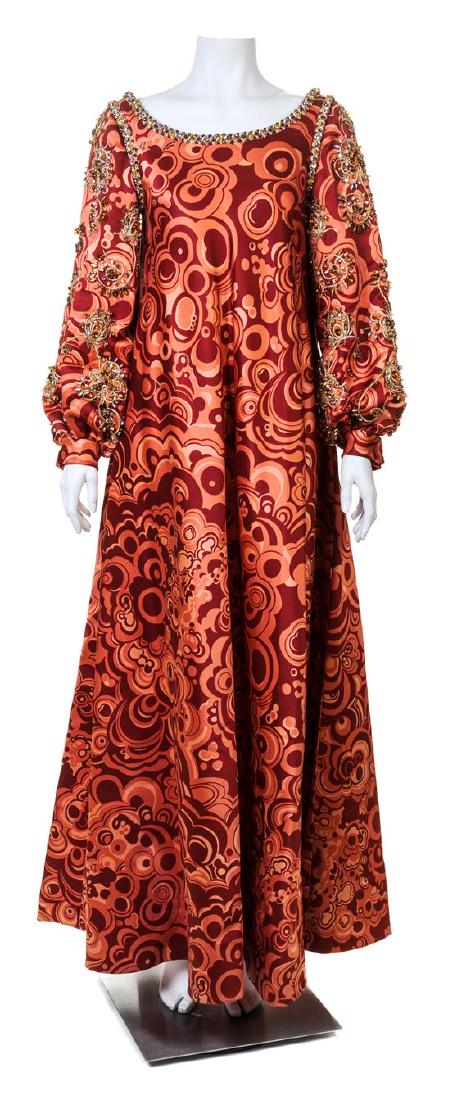 A Chester Weinberg Silk Geometric Print Caftan, (1 of 3)