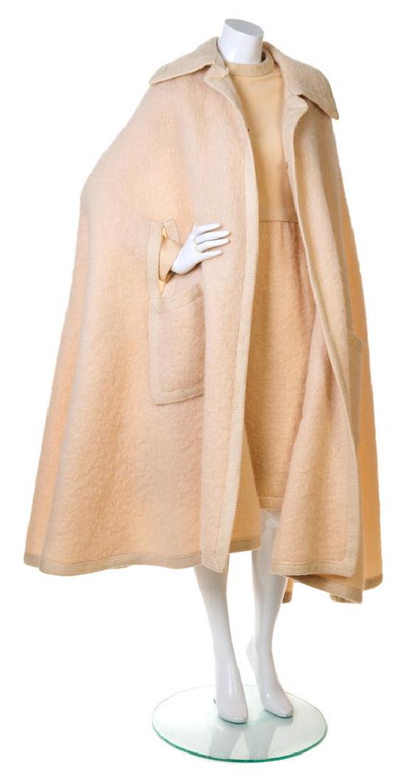 A Christian Dior Cream Wool Dress and Cape Ensemble,