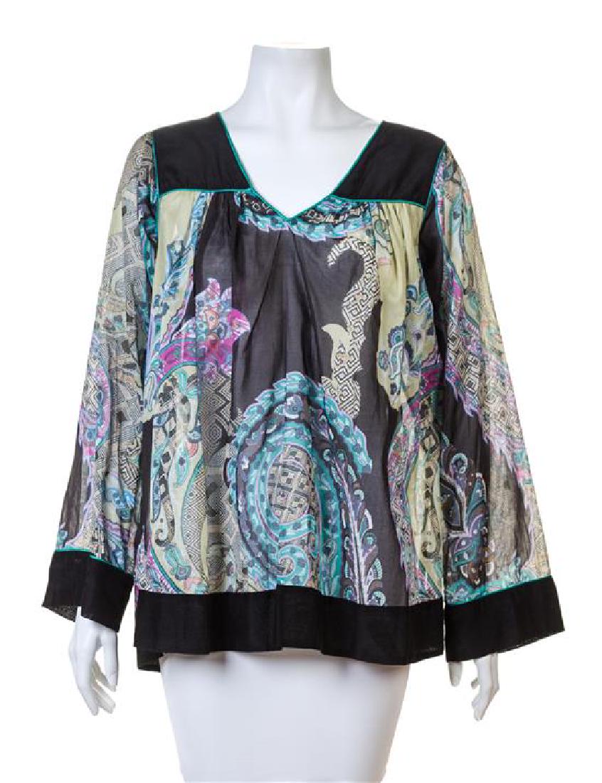 An Etro Multicolor Cotton Sheer Tunic, (1 of 3)