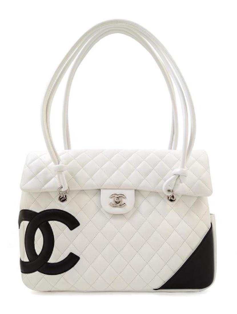A Chanel White Ligne Cambon Quilted Shoulder Bag, (1 of 3)
