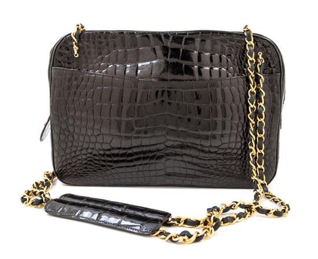 A Chanel Black Crocodile Handbag, (1 of 3)