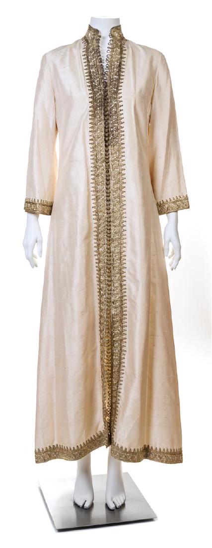 A Custom Cream Raw Silk Tanger Caftan, (1 of 3)