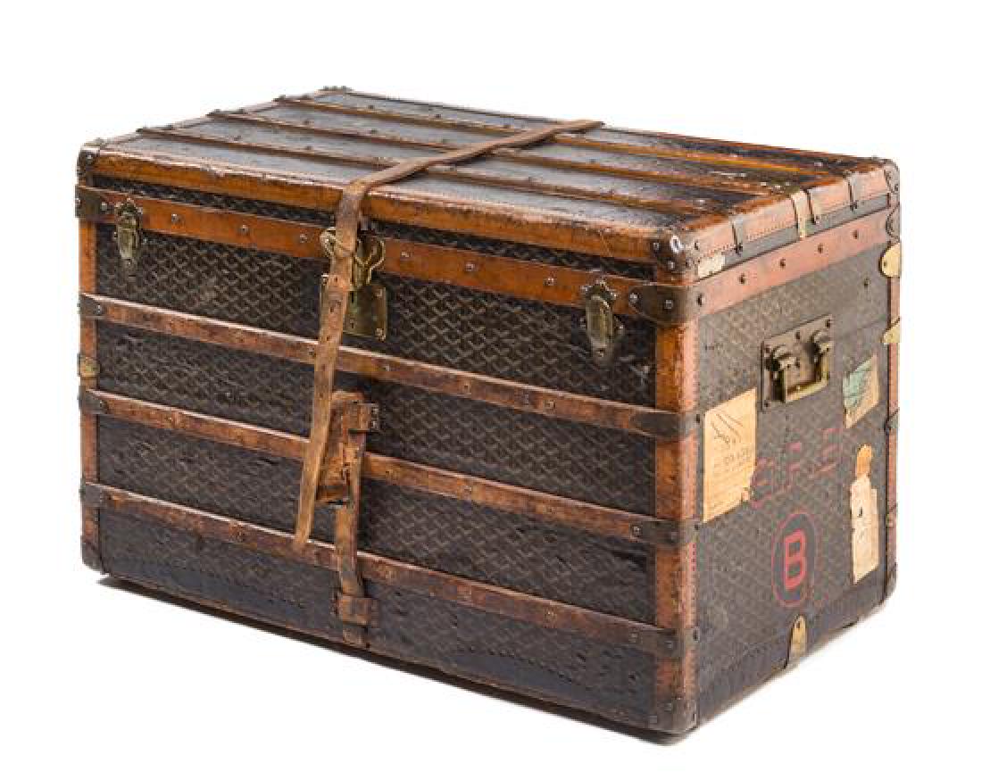 A Malles Goyard Flat Top Steamer Trunk, (1 of 3)