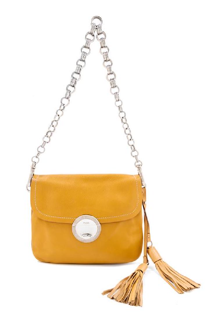 A Prada Camel Leather Handbag, (1 of 2)