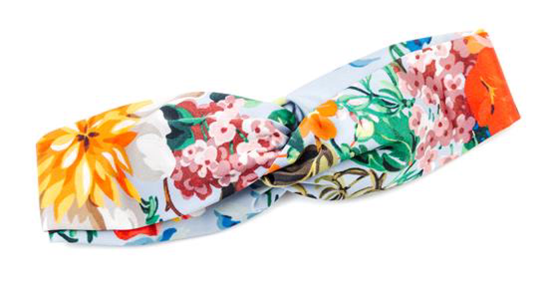 A Gucci Silk Floral Print Headband, (1 of 2)