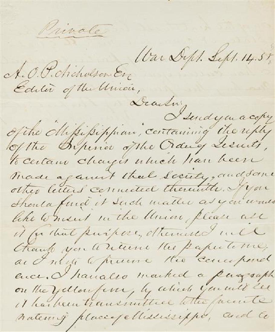 DAVIS, Jefferson (1808-1889). (1 of 3)