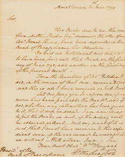 George Washington Handwritten Letter from Presidency for Sale