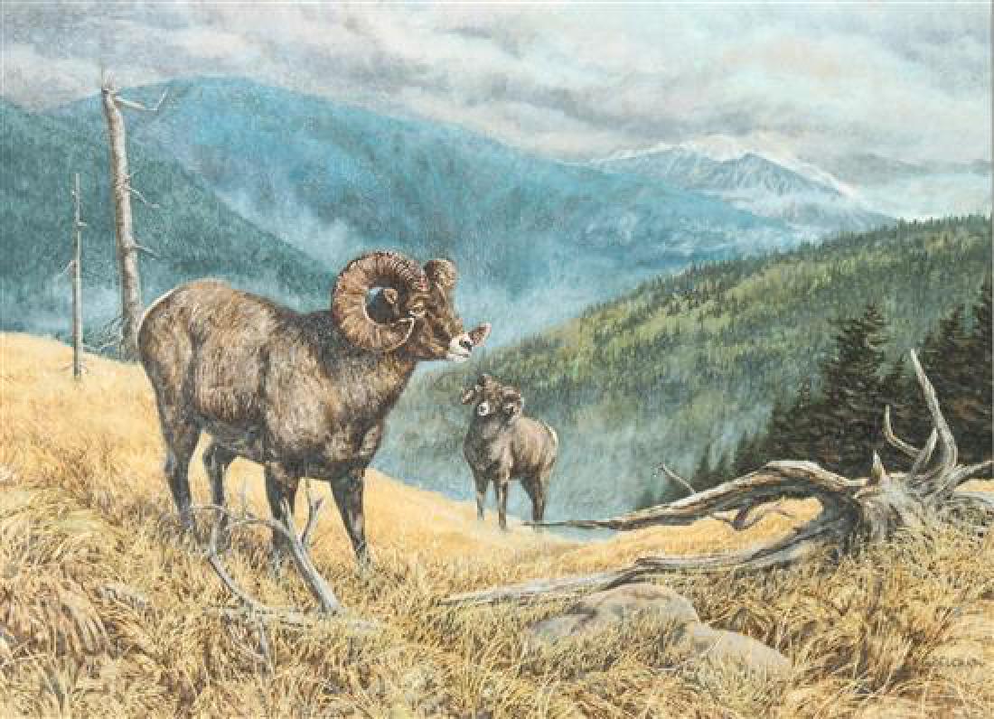 Greg Beecham, (American, b.1954), Two Rams: Greg Beecham (American, b.1954) Two Rams oil on canvas signed G.Beecham (lower right) 22 1/2 x 30 inches Estimate $ 2,000-4,000