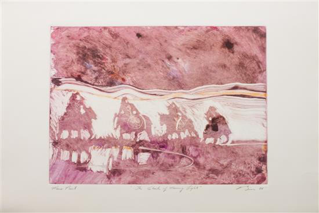 Earl Biss, (American, 1947-1998), The Ghosts of Morning: Earl Biss (American, 1947-1998) The Ghosts of Morning Light monotype signed Biss 88 (lower right) 22 x 29 1/2 inches. Estimate $ 300-500