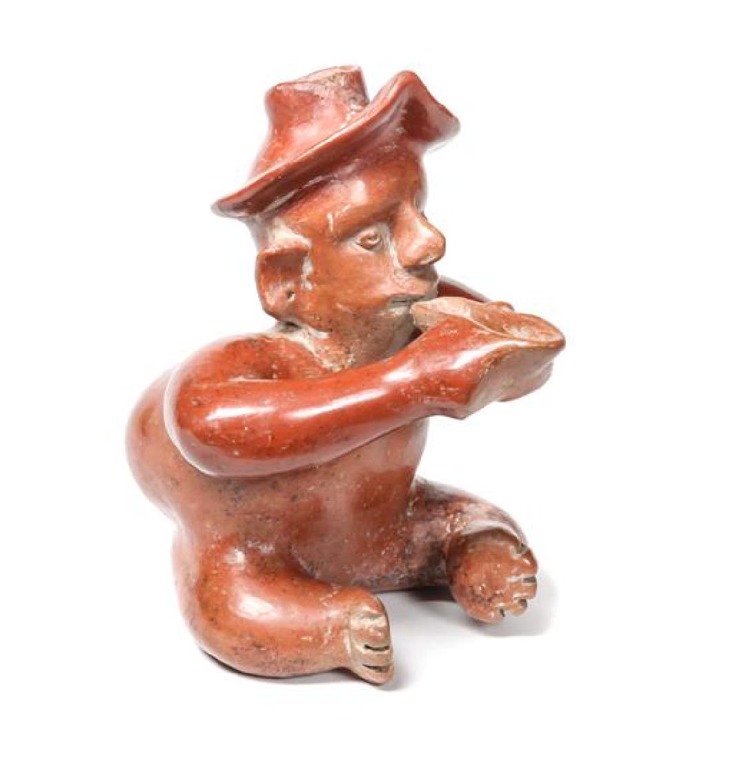Colima Seated Figure Drinking from a Cup Height 9 1/2 x (1 of 1)