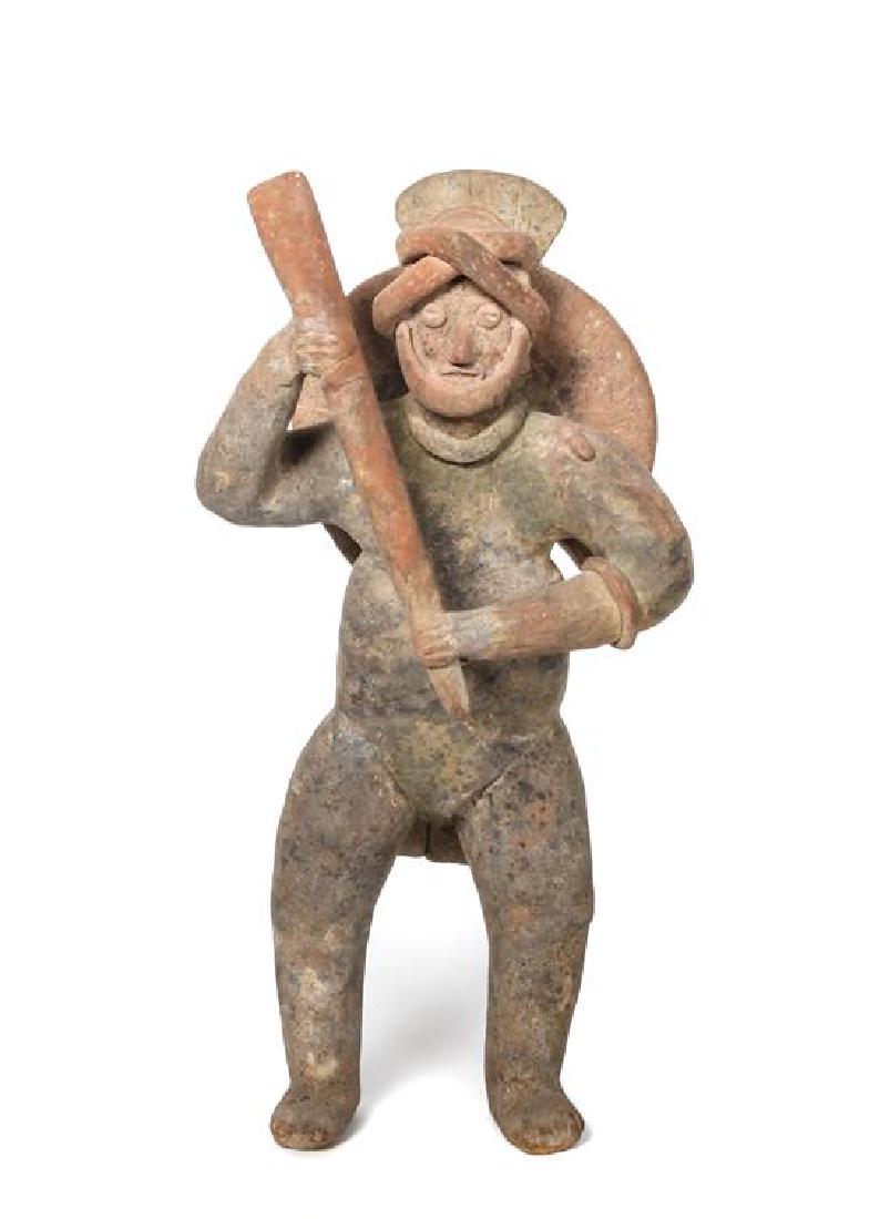 Colima Standing Figure with Long Staff or Bat Height 13 (1 of 1)