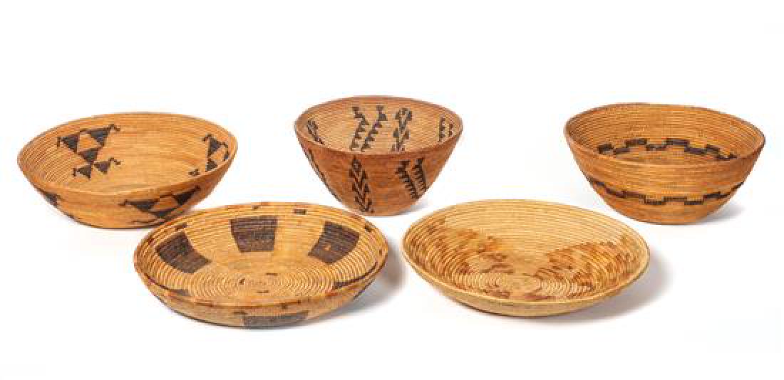 Five California Mission Baskets Height of largest 4 x (1 of 1)