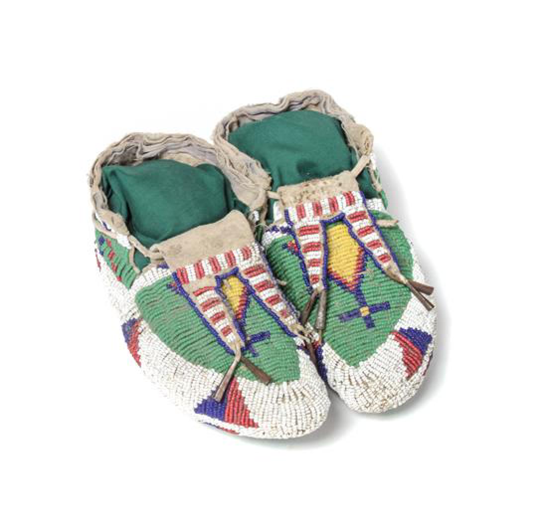 Pair of Child's Fully Beaded Ceremonial Moccasins (1 of 1)