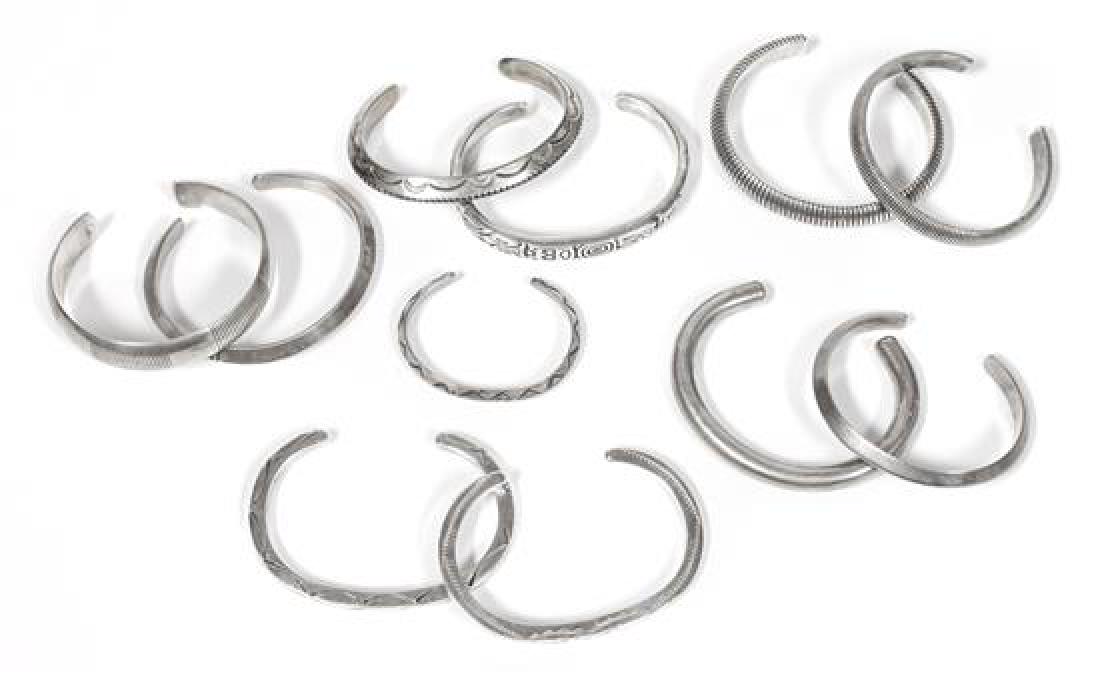 Collection of Southwestern Silver Guard Bracelets (1 of 1)