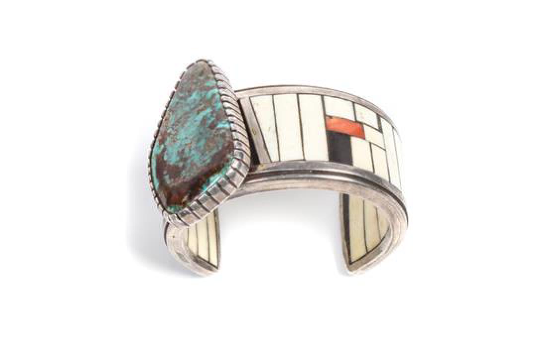 Southwestern Silver, Turquoise and Multi-Stone Bracelet (1 of 1)