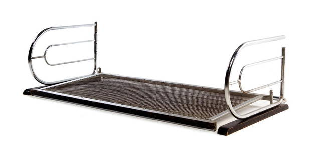 Hynek Gottwald, Czechoslovakia, 1930s, sofa: Hynek Gottwald Czechoslovakia, 1930s sofa steel and lacquered wood Height 29 x width 75 x depth 33 1/2 inches Estimate $600-800