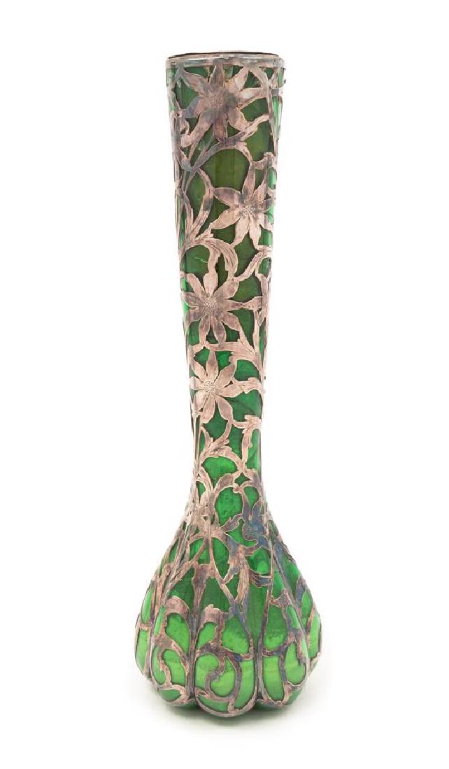 * A Silver Overlay Glass Vase, Height 16 inches (1 of 1)