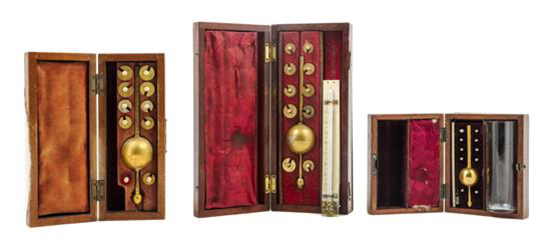 * A Group of Three Brass Sikes Hydrometers Length of (1 of 1)