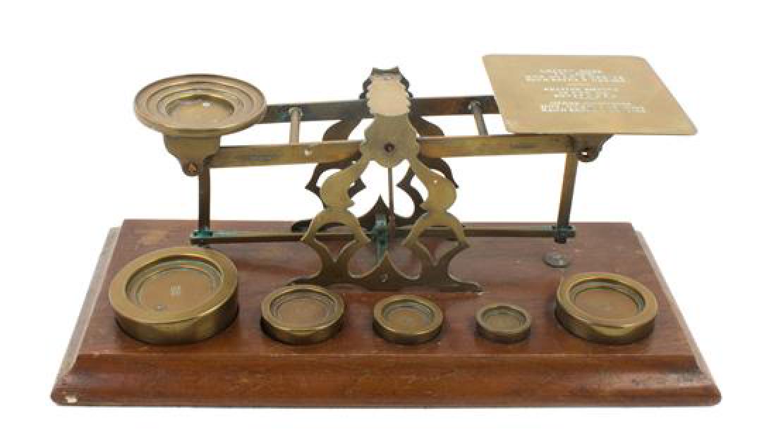 * An English Brass Postal Scale and Weights Width of (1 of 1)